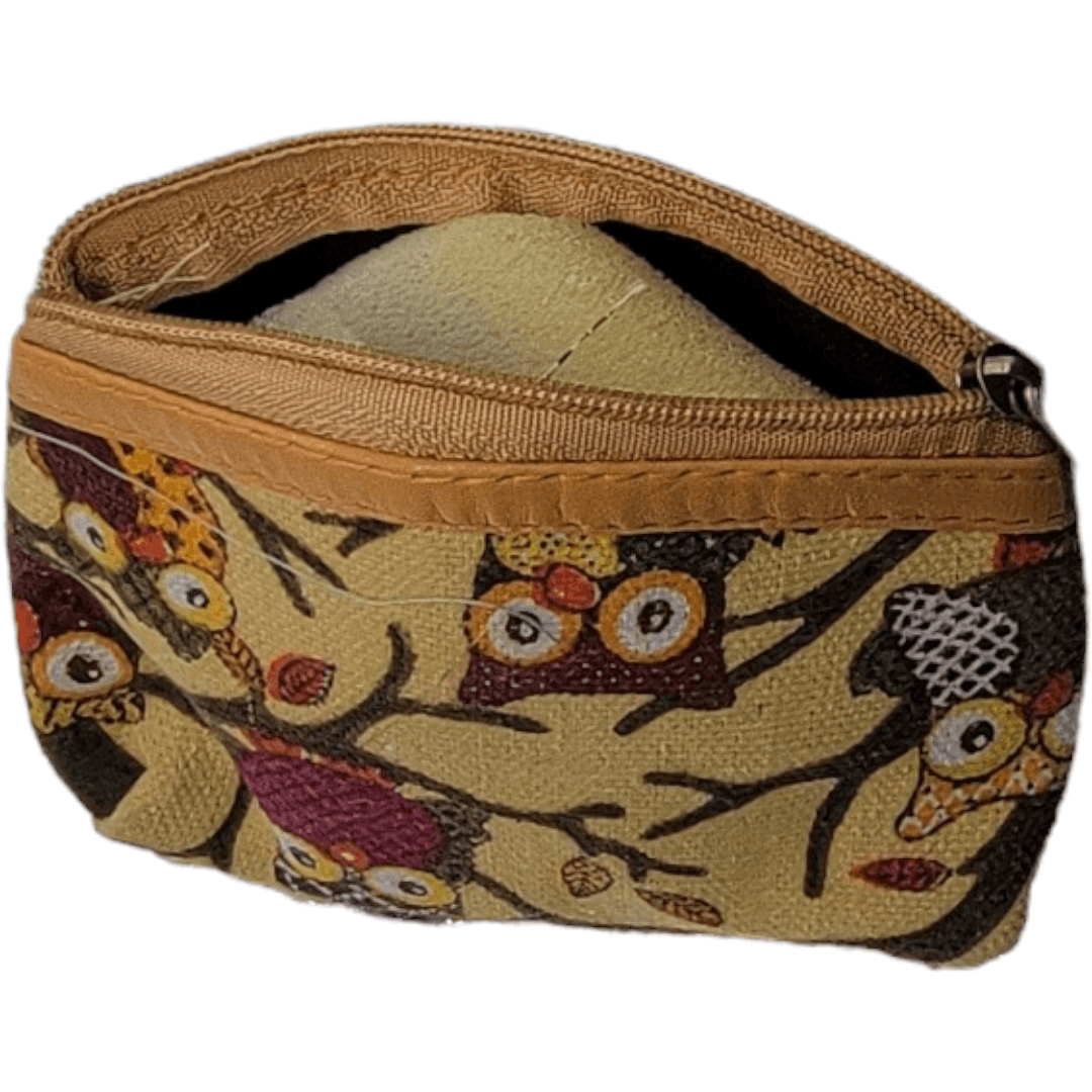 Mini Coin Pouch with Owl Print