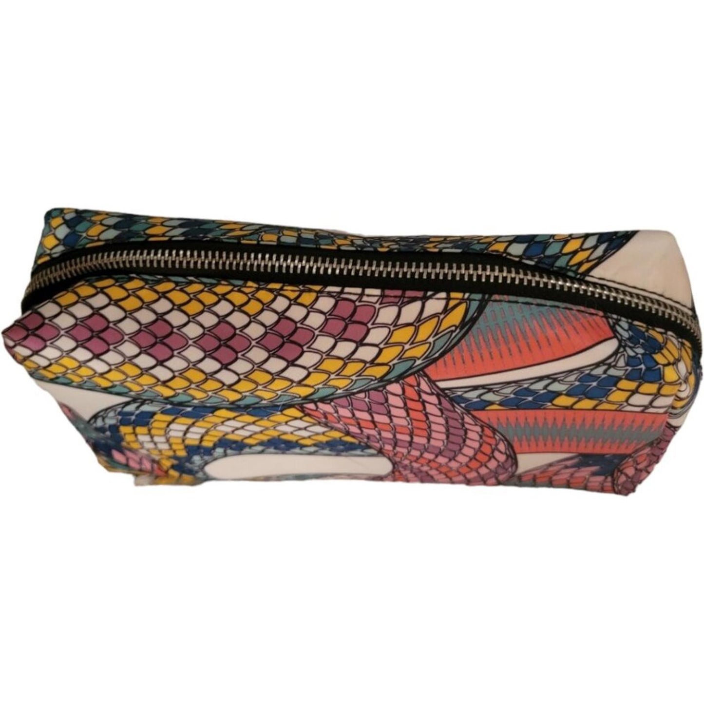 Multicolour Patterned Cosmetic Bag with Zip Closure