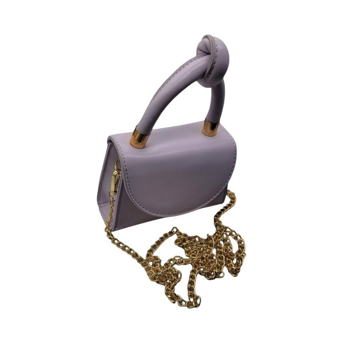 Lilac Mini Handbag with Gold Chain Strap