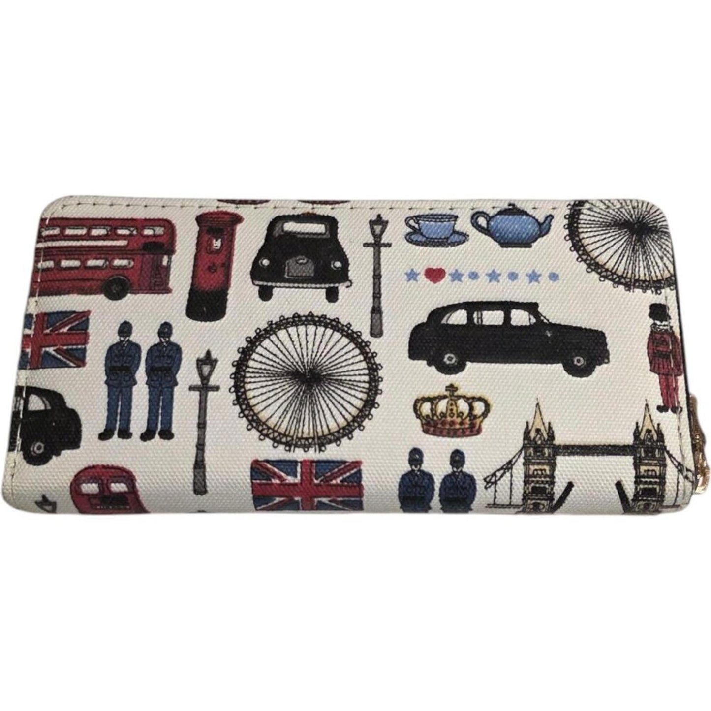 London Themed Zip Around Wallet