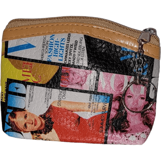 Stylish coin pouch with zipper and key chain style 1