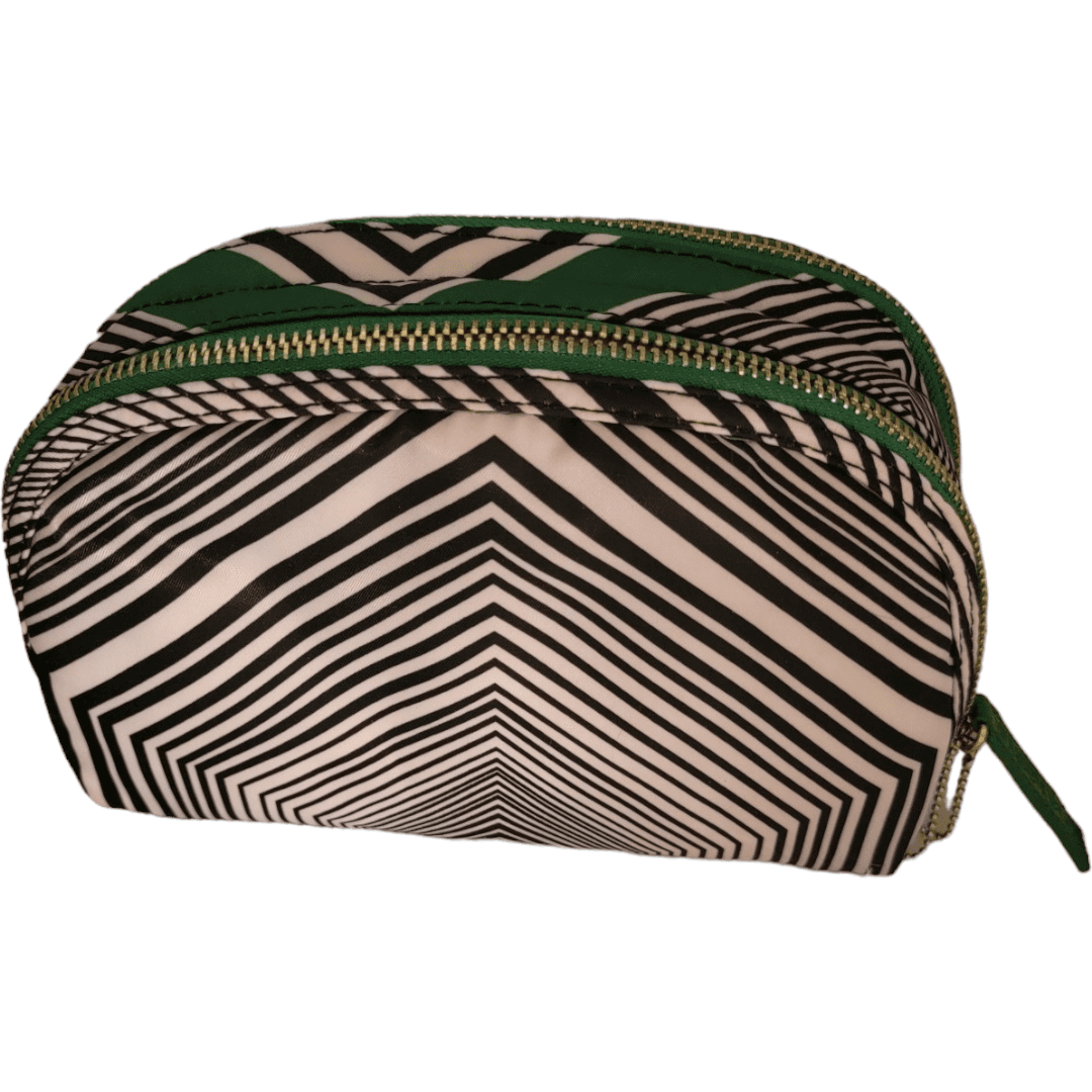 Cosmetic Pouch with two compartments, by Sonia Kashuk black white