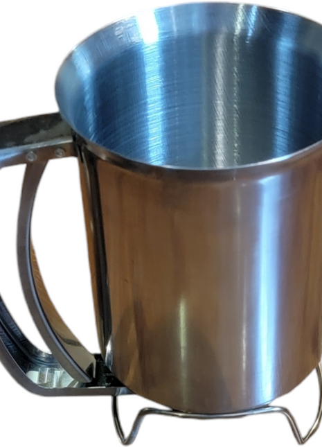 Stainless steel flour sifter with a handle