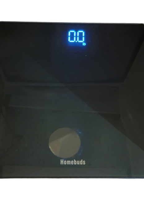 Digital scale displaying zero pounds