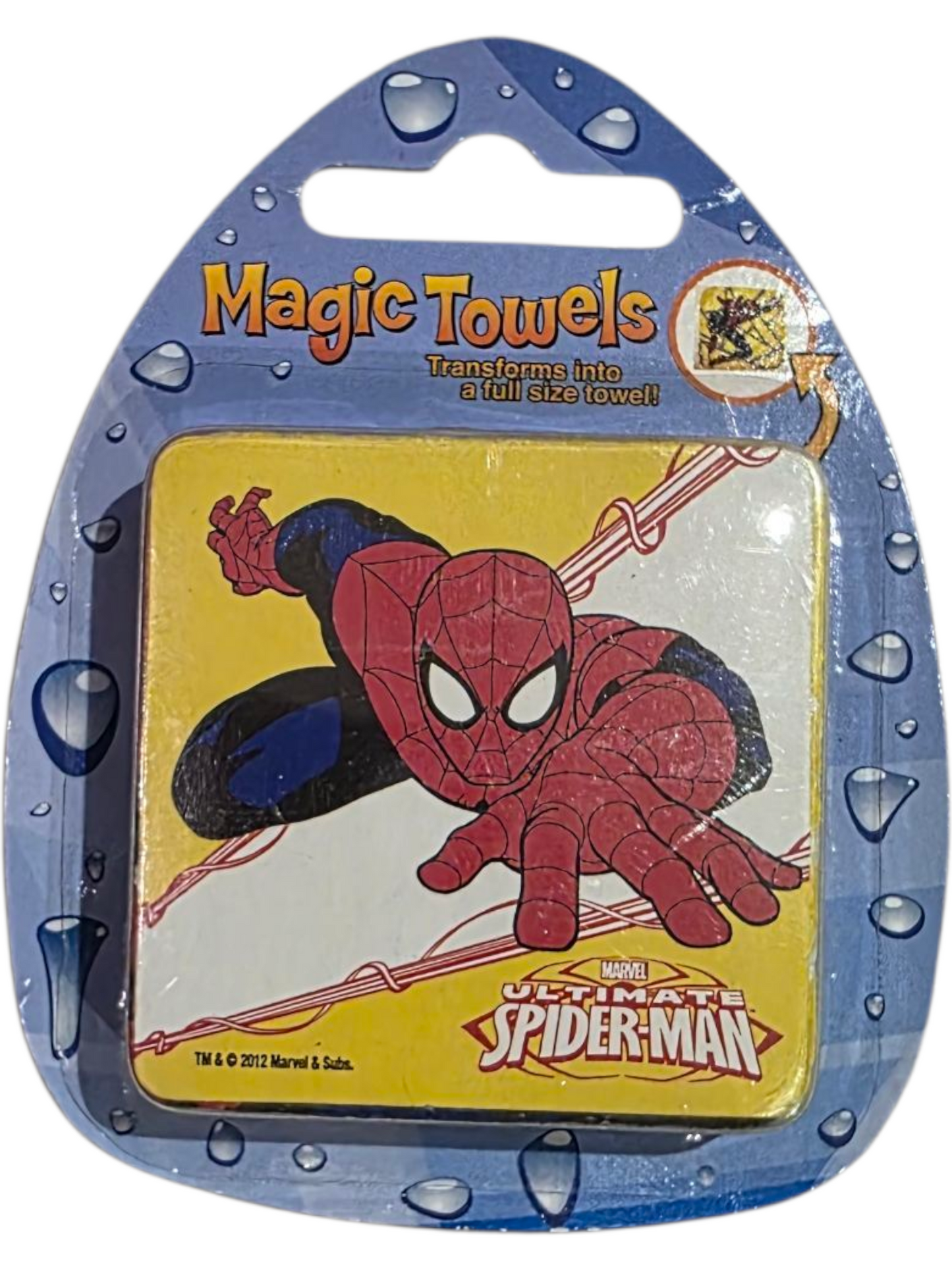 Magic Towels original unopened packaging featuring Spider-Man design collectible item