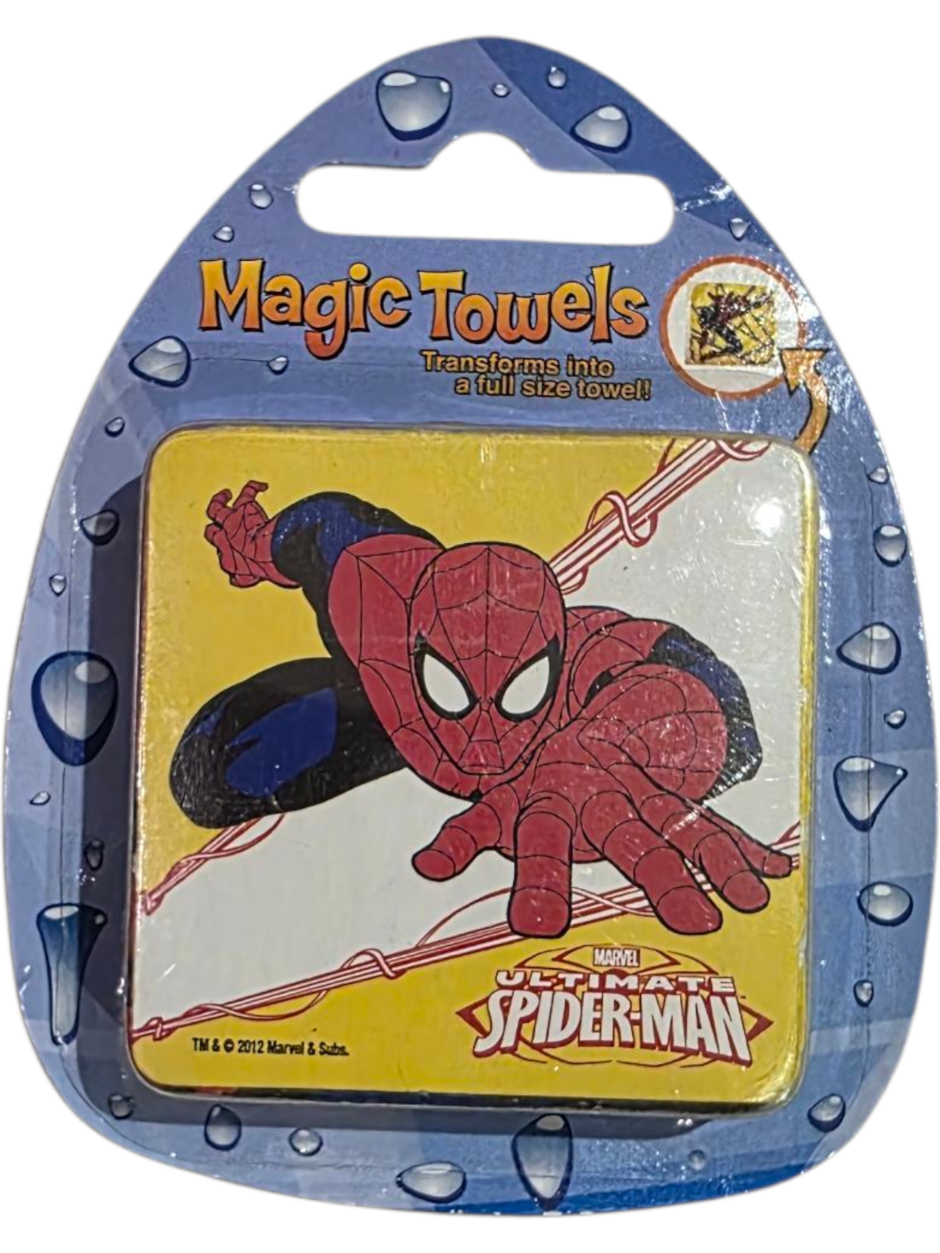 Magic Towels original unopened packaging featuring Spider-Man design collectible item