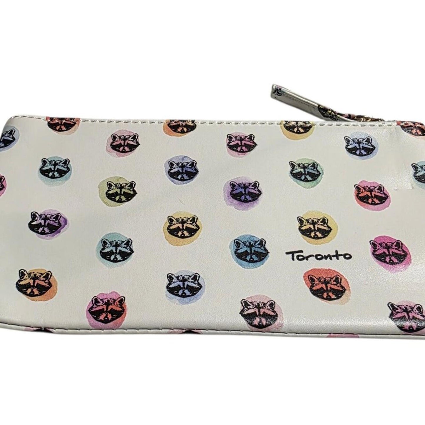 Toronto Themed Raccoon Print Zip Pouch
