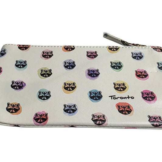 Toronto Themed Raccoon Print Zip Pouch