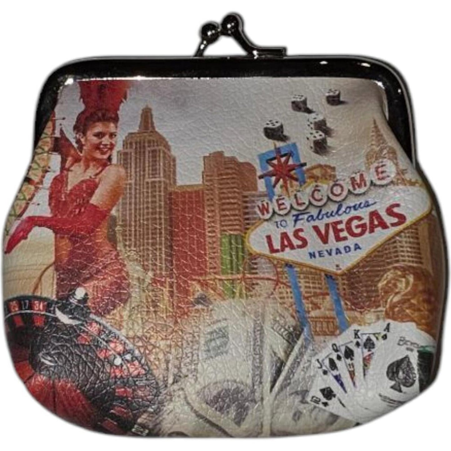 Vintage Style Las Vegas Themed Coin Purse Wallet