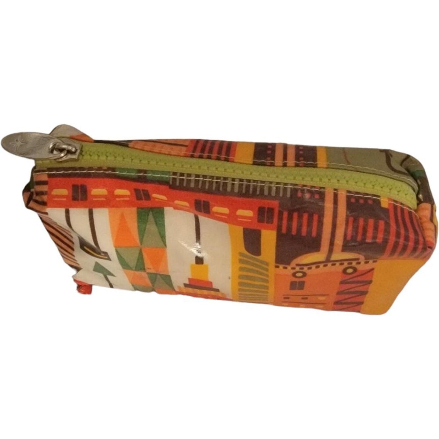 Compact Cityscape Patterned Zippered Pouch