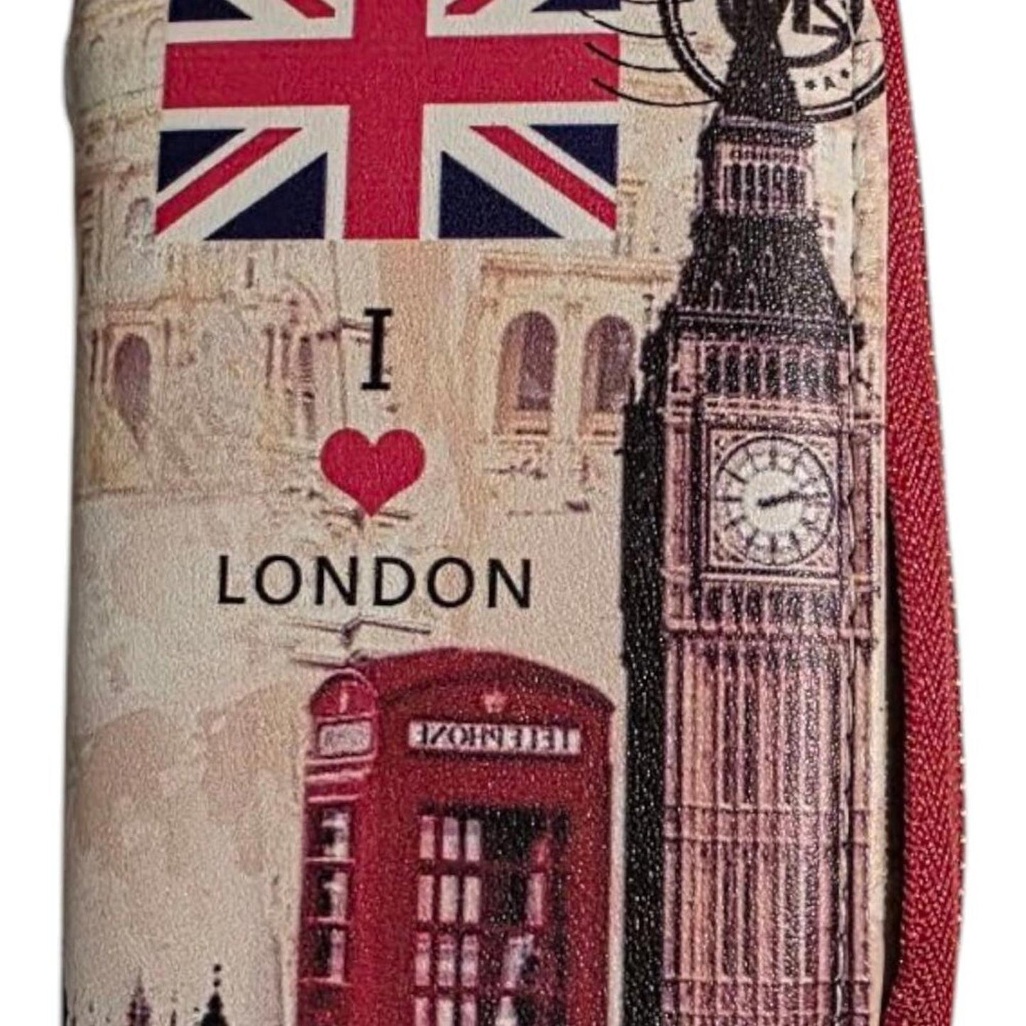 London Themed Zip Wallet with Iconic Landmarks
