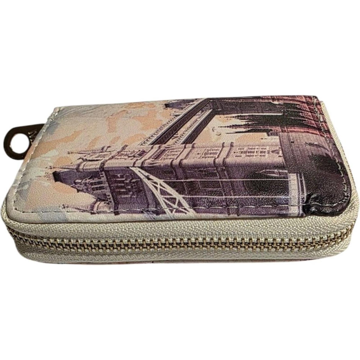 London Themed Zip Around Wallet with Iconic Landmarks