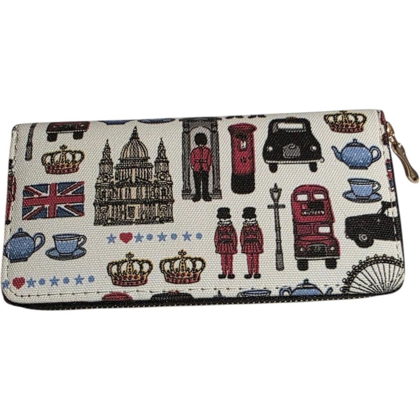 London Themed Zip Around Wallet