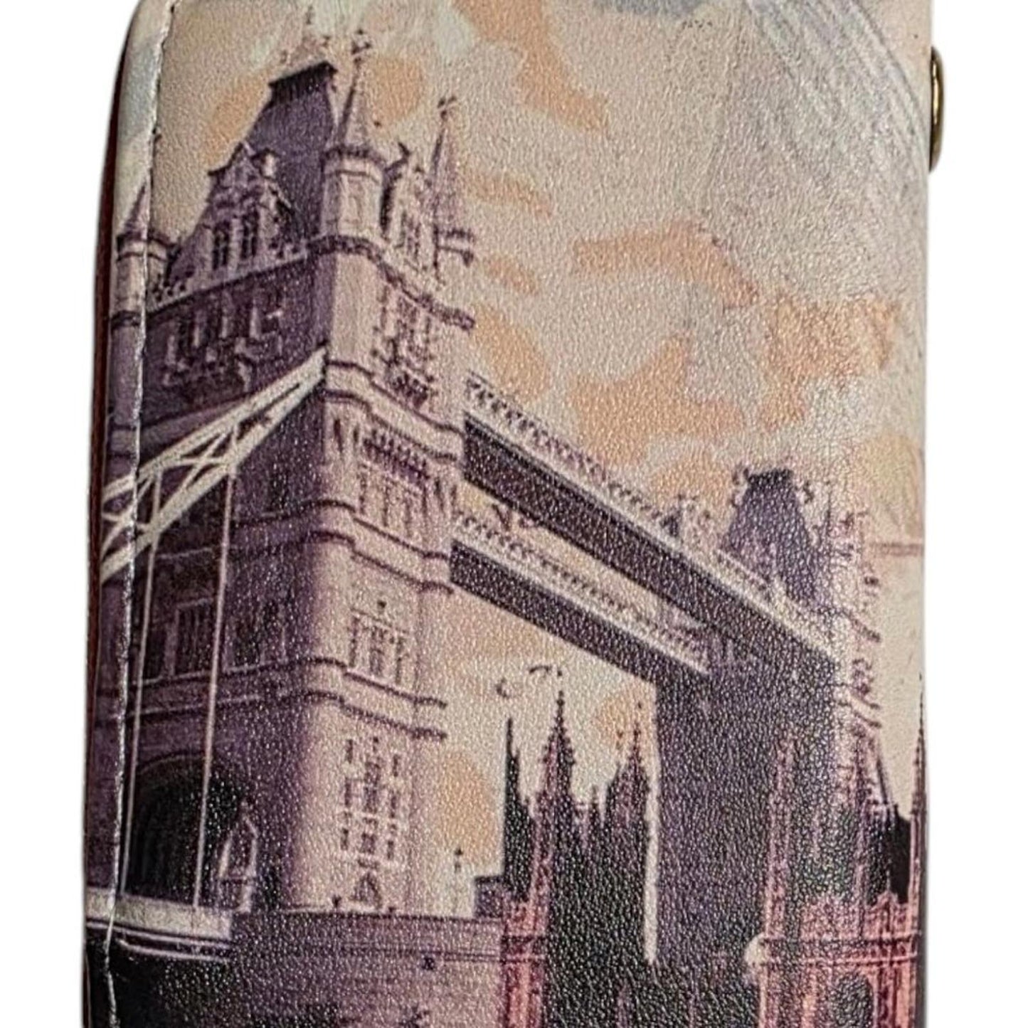 London Themed Zip Wallet with Iconic Landmarks