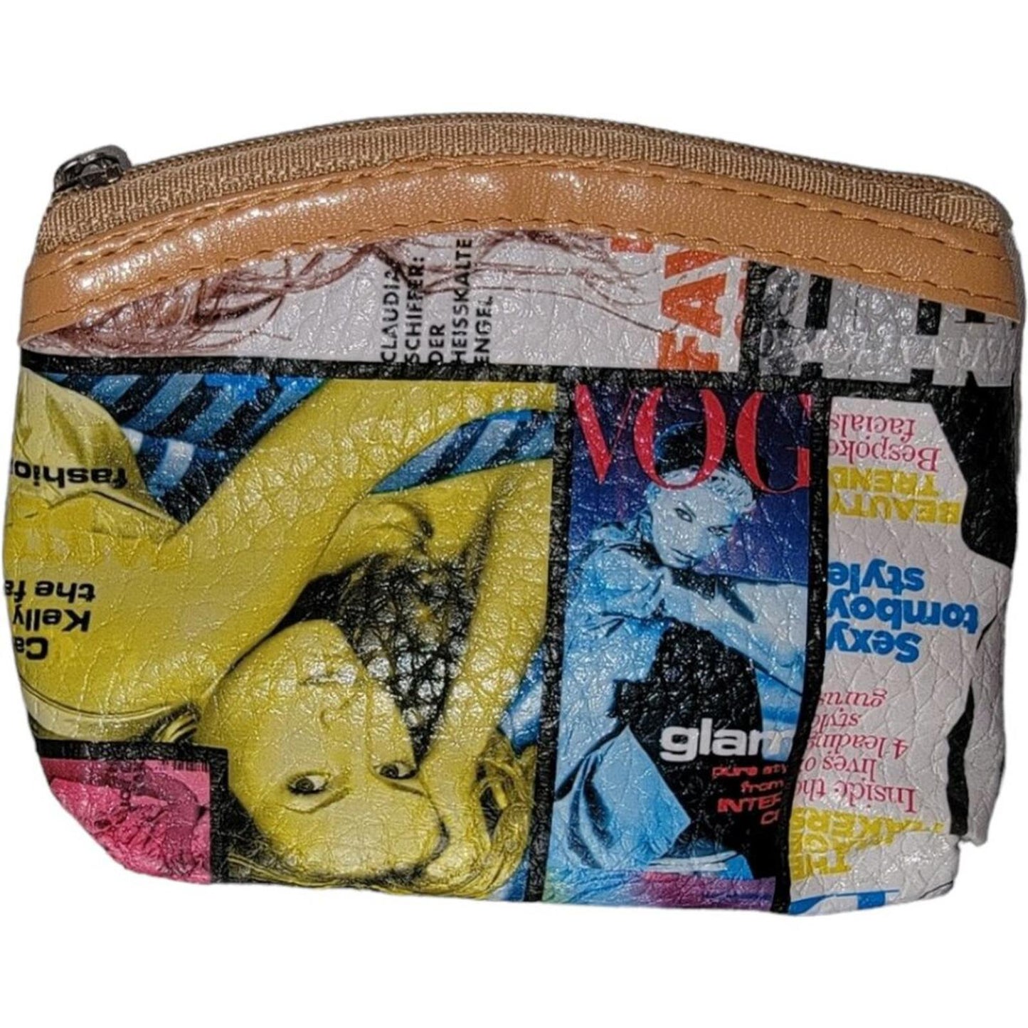 Vintage Vogue Magazine Print Coin Purse Keychain