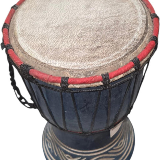 Traditional African Djembe Drum with Hand-Painted Design