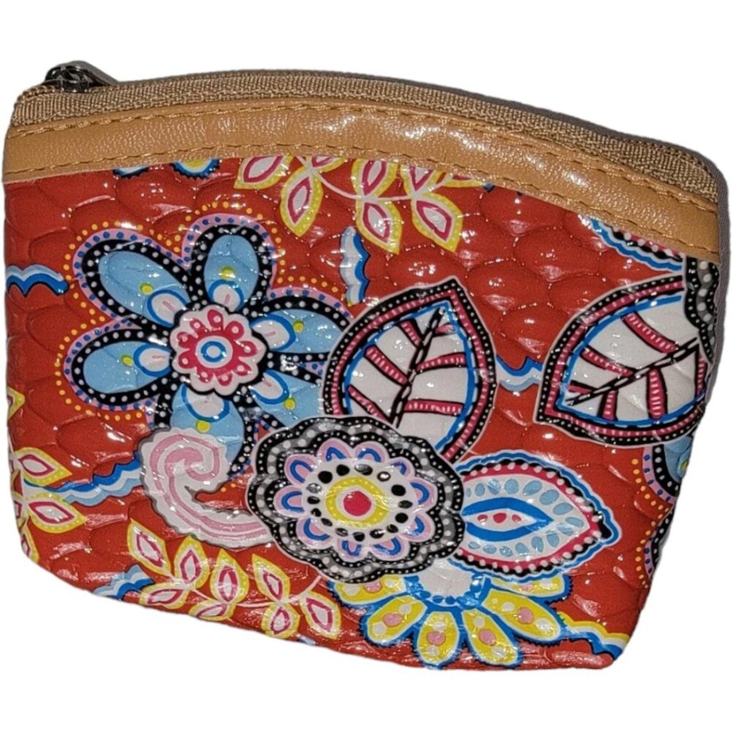 Small Floral Patterned Zippered Coin Purse