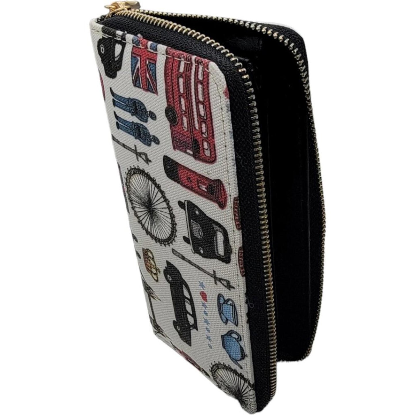 London Themed Zip Around Wallet
