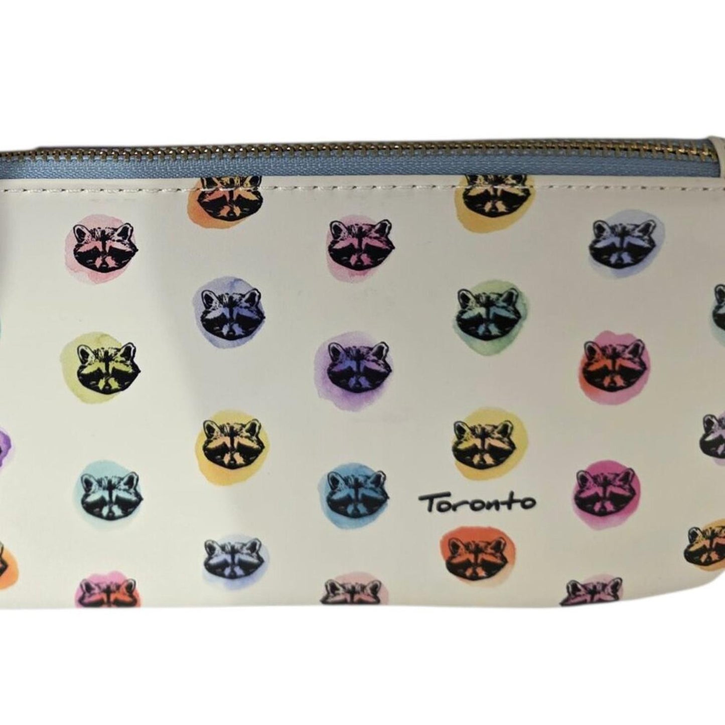 Toronto Themed Raccoon Print Zip Pouch
