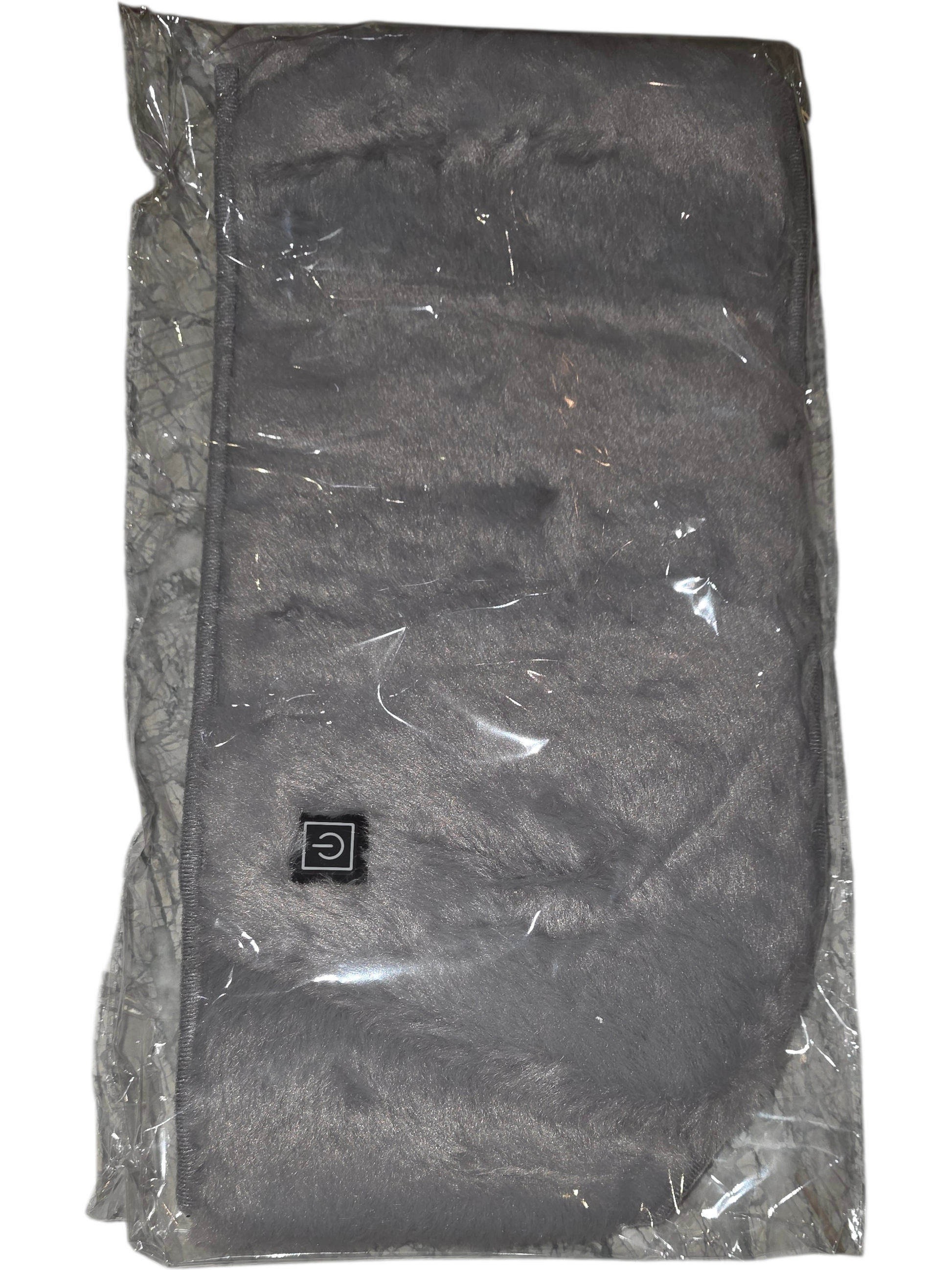 Cozy gray faux fur blanket, soft and plush, perfect for warmth and comfort.