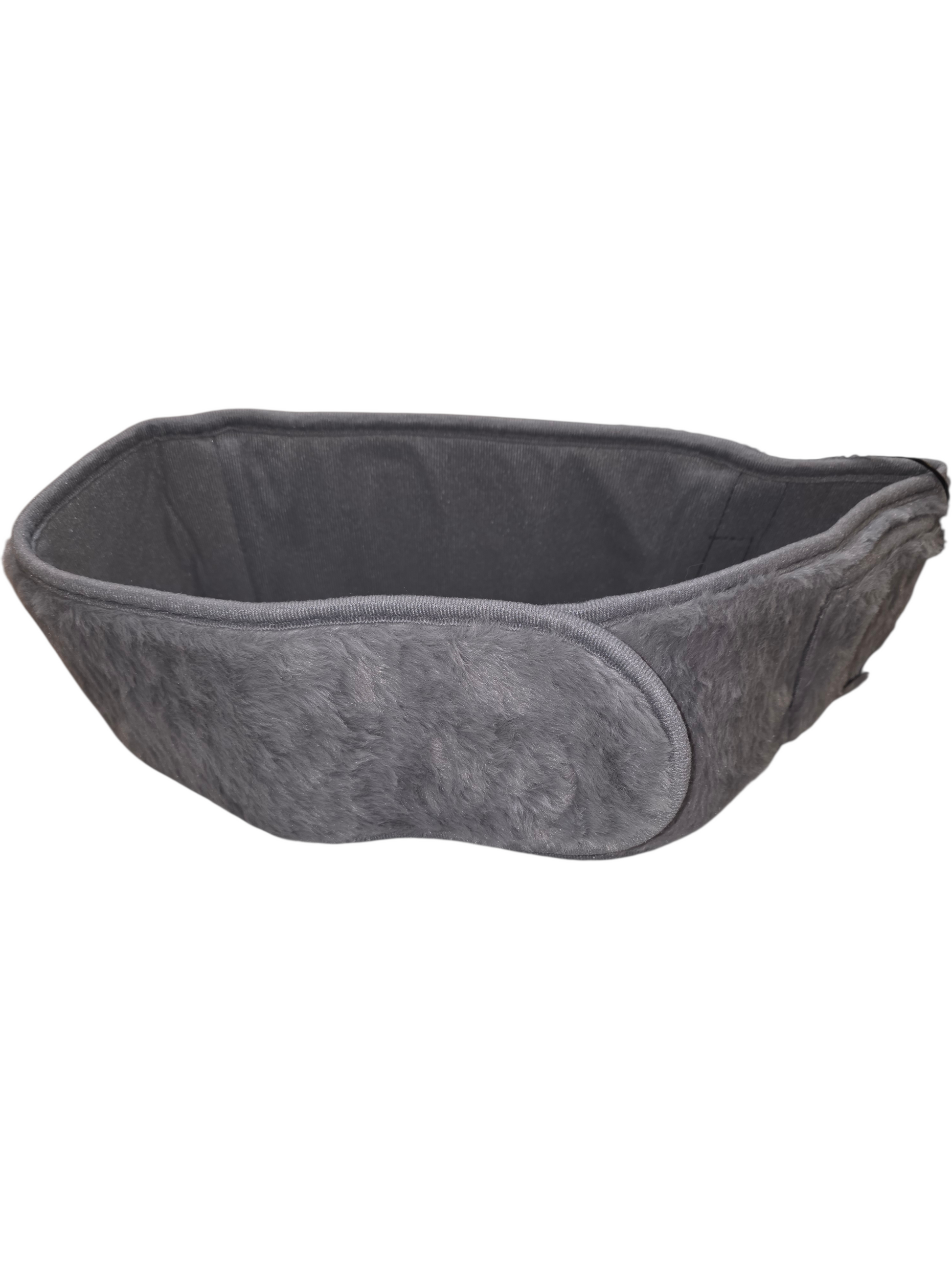 Cozy gray pet bed with soft faux fur exterior, perfect for small dogs or cats.